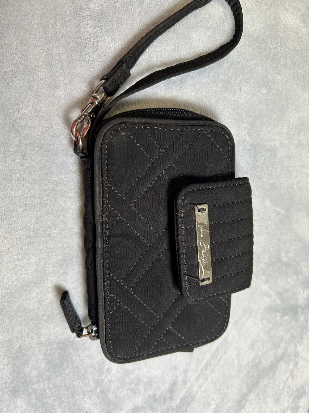 Vera Bradley Black Quilted Wristlet Phone Pouch